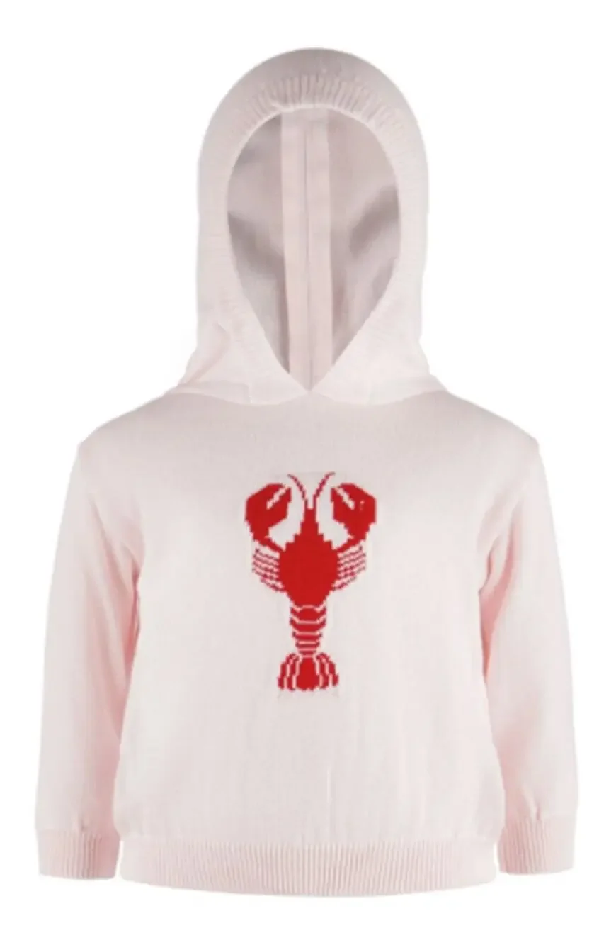 Carriage Boutique Pink Crawfish Hooded Sweater 9M Baby Girl Zip Back